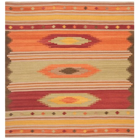 Safavieh Kilim Hand Woven Flat Weave Square Area Rug Brown & Multi Color - 5 x 5 ft. NVK176A-5SQ